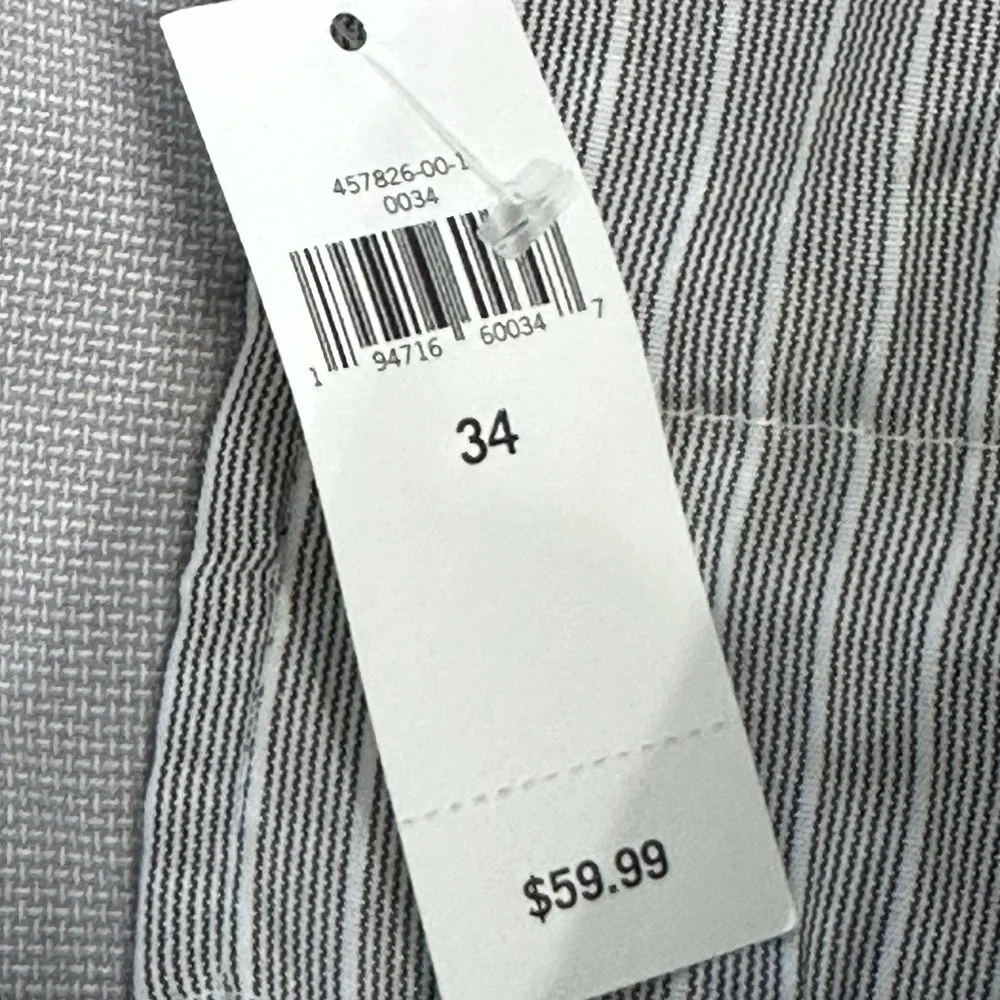NEW Banana Republic Aiden Cotton Blend Shorts Mens 34 Grey Slim Fit 8.5